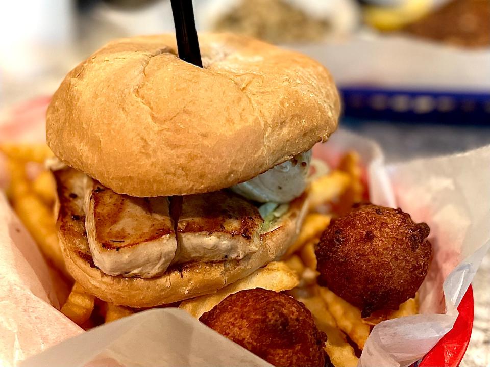 Grilled mahi mahi sandwich from Our Deck Down Under in Port Orange.