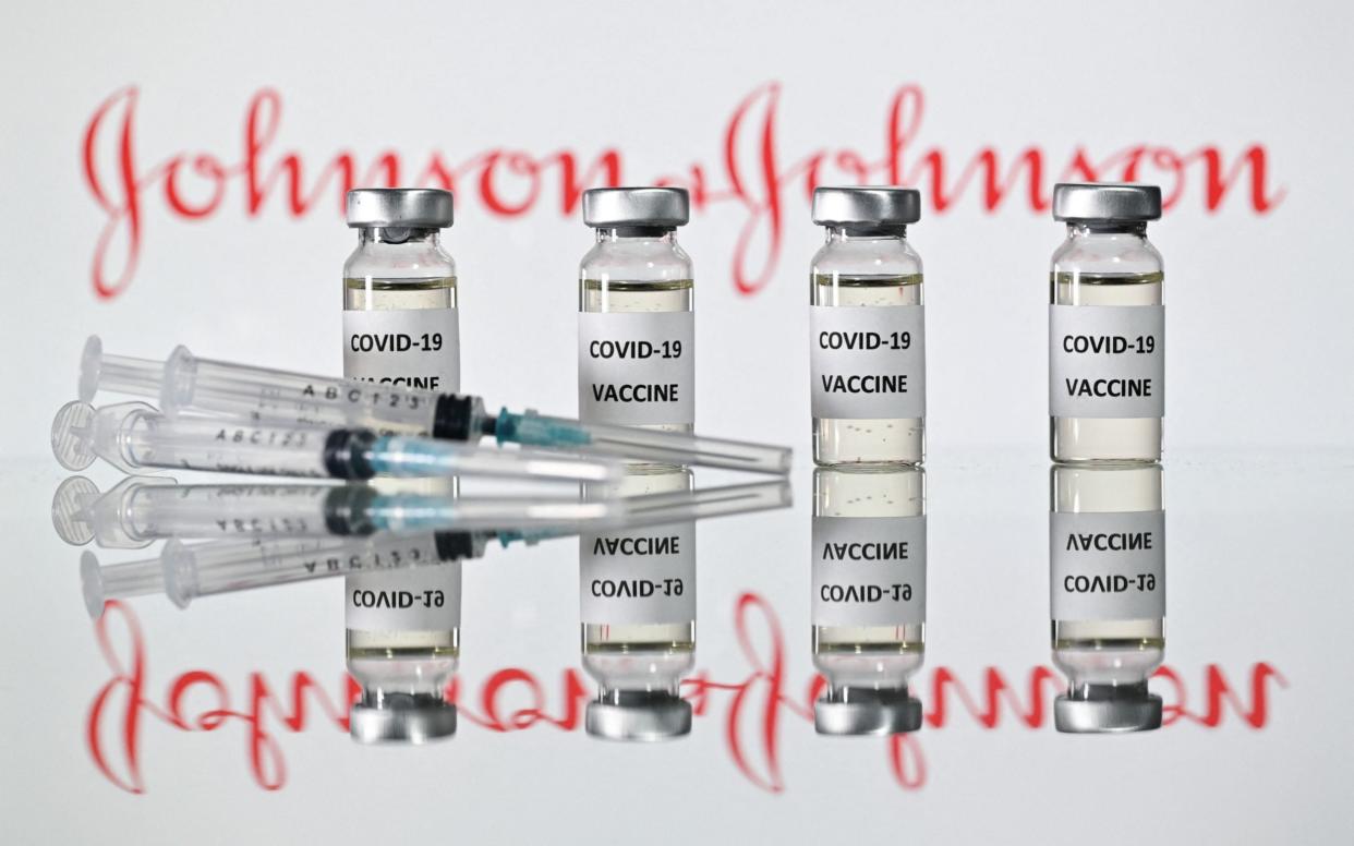 The US drugs regulator has not found a "causal" link between the J&J vaccine and blood clots - JUSTIN TALLIS/AFP