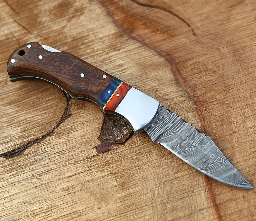 OrkloKnife Damascus Folding Pocket Knife; what is Damascus steel?