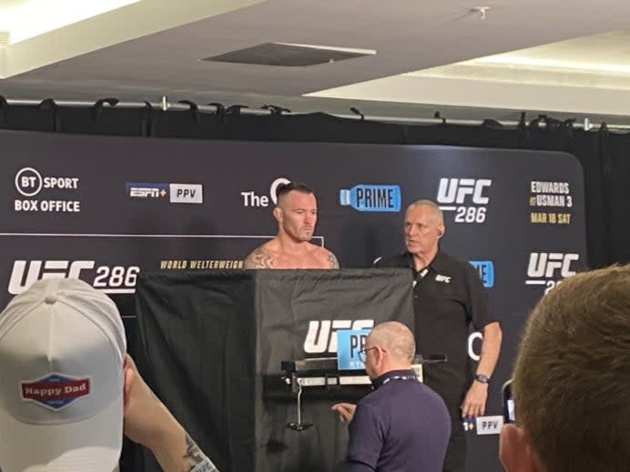 Former interim welterweight champion Colby Covington weighs in as a surprise back-up fighter (The Independent)