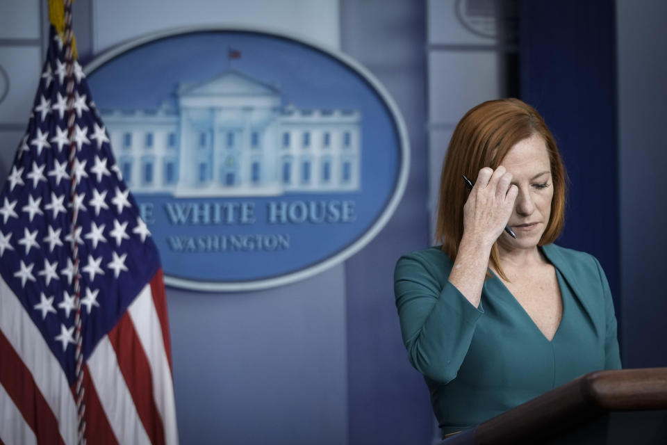 White House Press Secretary Jen Psaki at the daily press briefing.