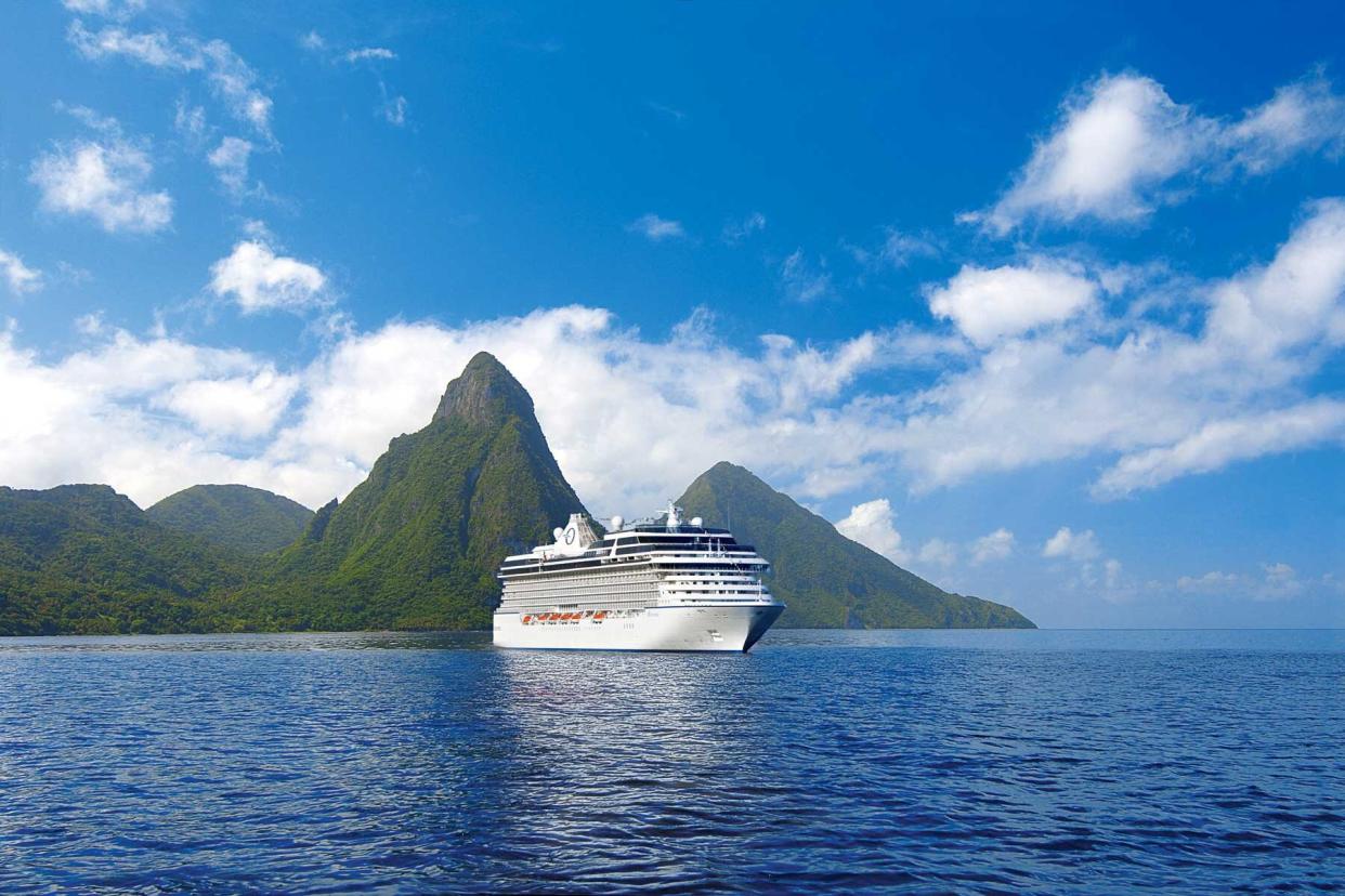 The Oceania Riviera cruise ship in St. Lucia