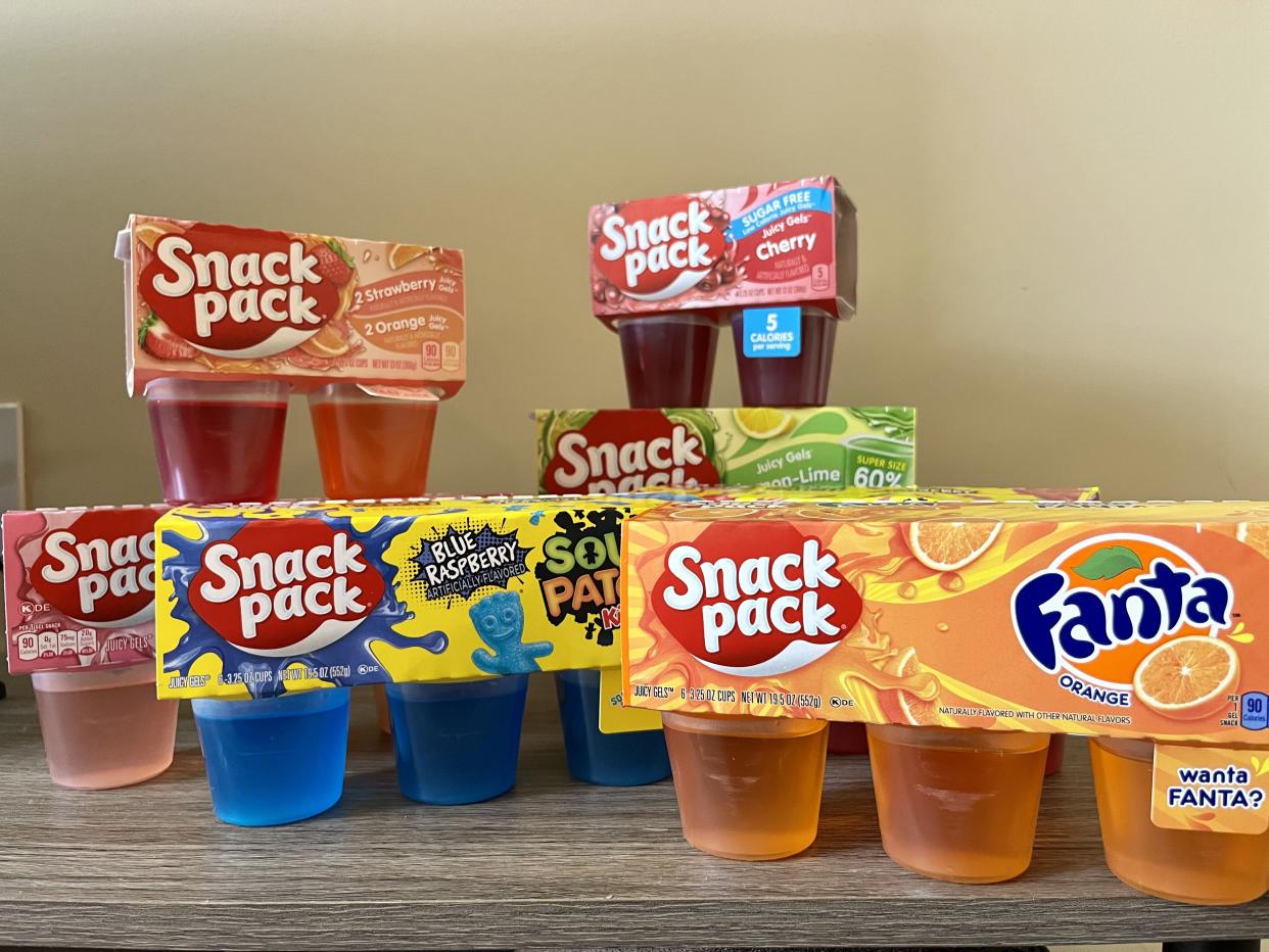 8 varieties of snack pack juicy gels