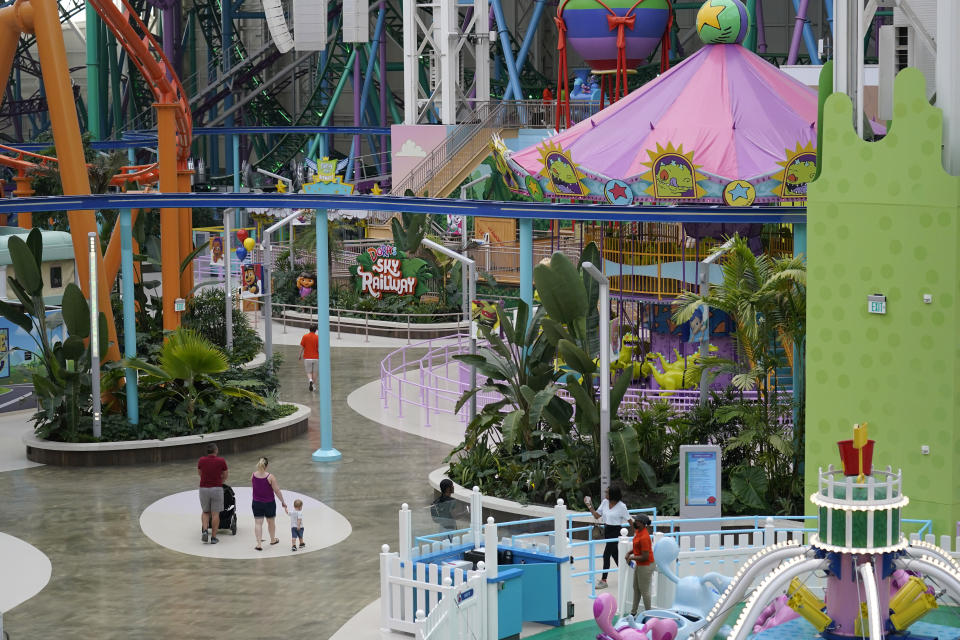 The Nickelodeon Universe theme park is seen at the American Dream mall in East Rutherford, N.J., Wednesday, Sept. 15, 2021. If you build it during a pandemic, will they still come? American Dream put that to the test when it opened the new luxury shopping wing of its megamall in September. The new wing comes as the world grapples with the highly contagious delta variant of the coronavirus, which continues to threaten life — and business — from returning to normal. (AP Photo/Seth Wenig)