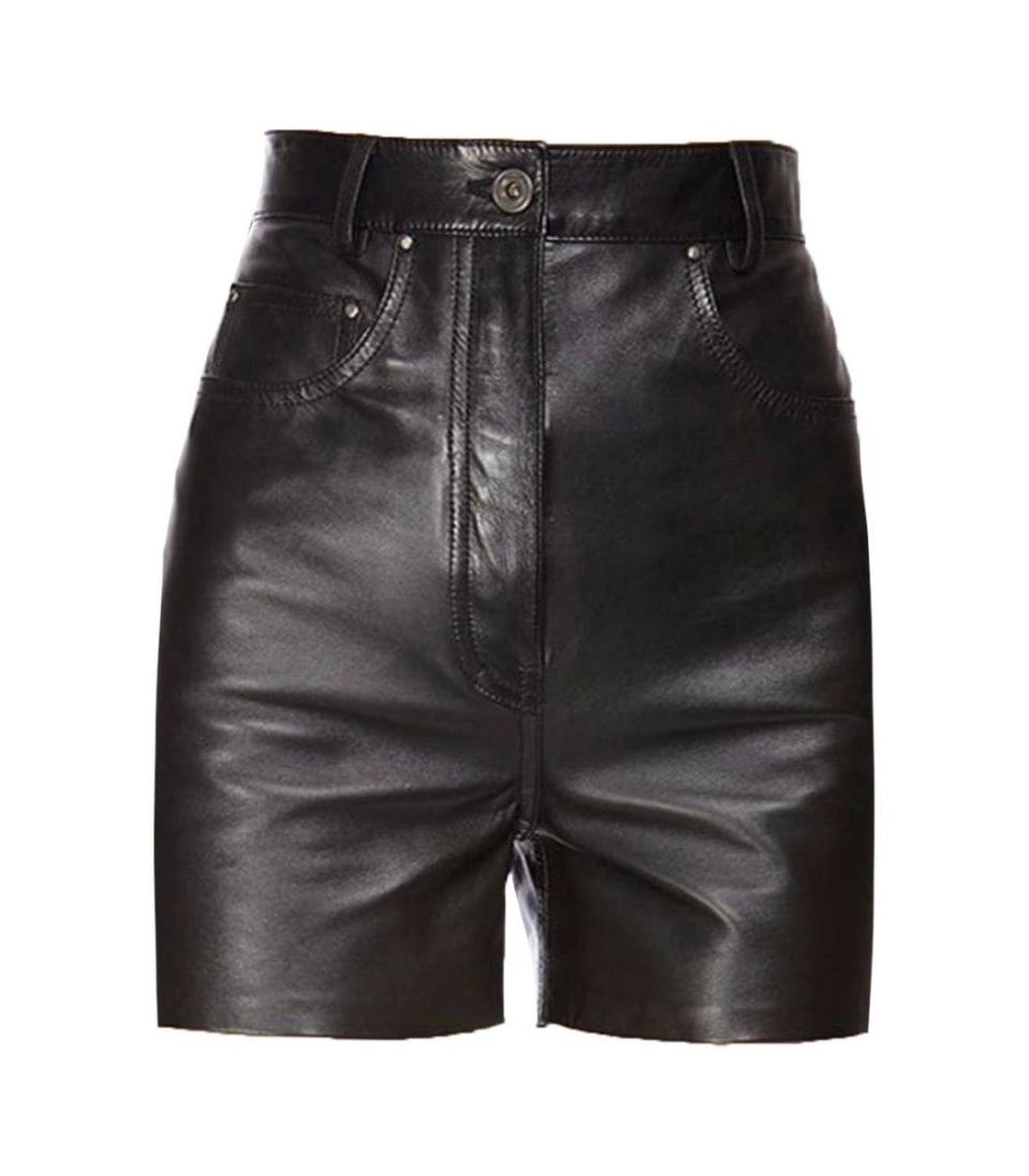 9) Nappa Leather High-Waist Shorts