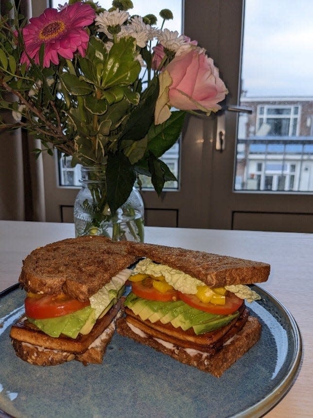 This protein TLT sandwich is not only delicious but also provides a variety of nutrients such as protein, calcium, carbs, fiber, and healthy fats, making it perfect for a quick lunch or even after an intense workout to refuel your body.