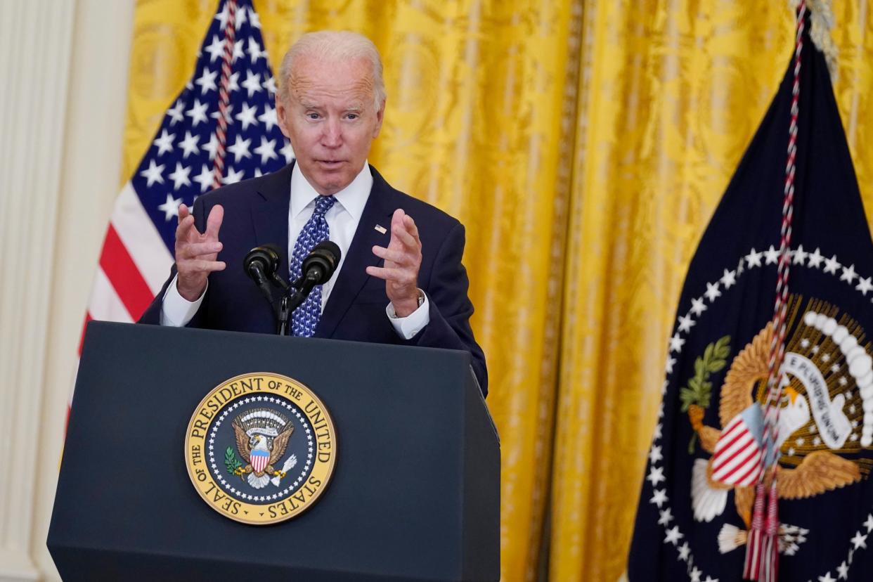File: US president Joe Biden speaks during an event in Washington  (AP)