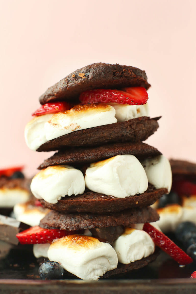 <strong>Get the <a href="https://minimalistbaker.com/whoopie-pie-smores/" target="_blank">Whoopie Pie S'mores recipe</a>&nbsp;from Minimalist Baker</strong>