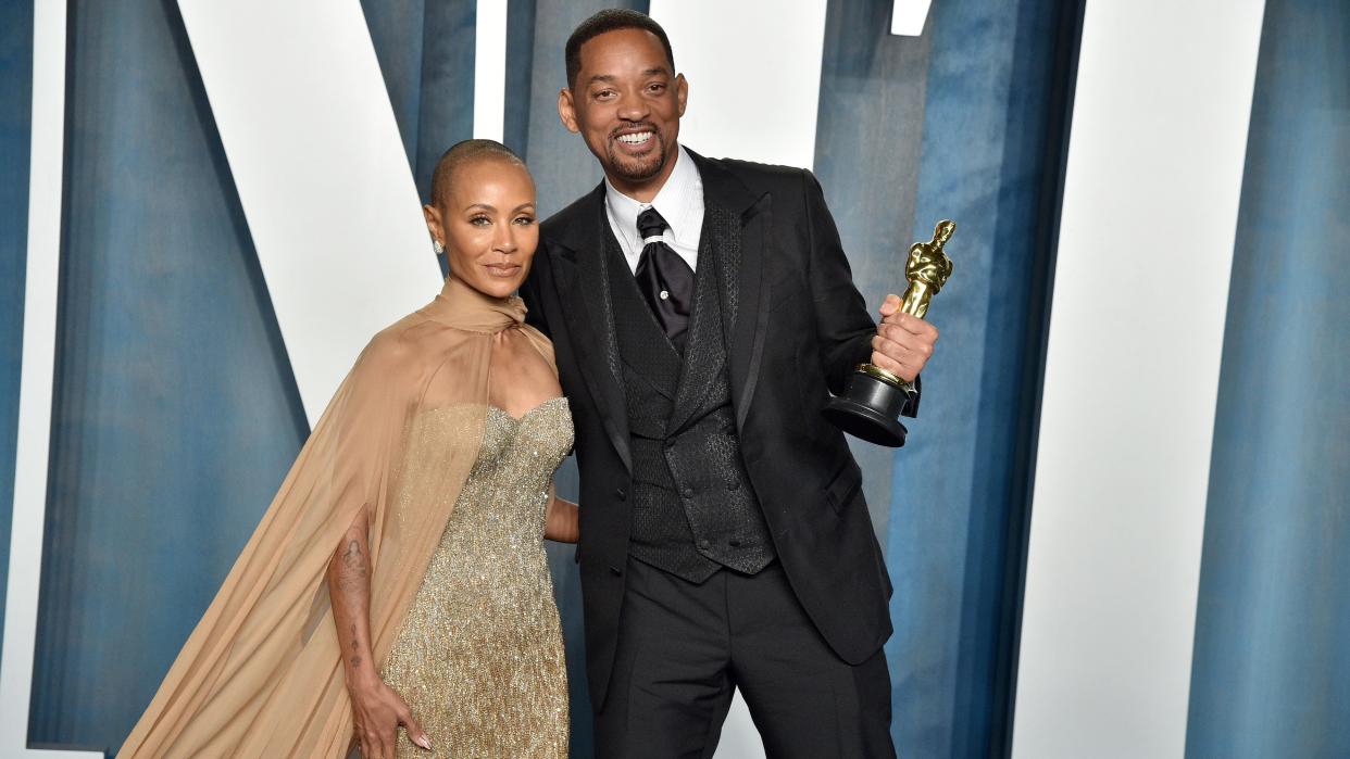  Will Smith and Jada Pinkett Smith at the 2022 Oscars. 
