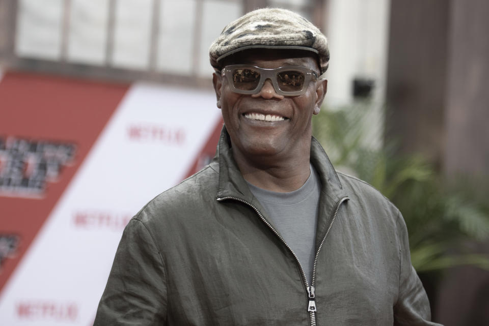 Samuel L. Jackson attends the LA premiere of "Dolemite is My Name" at the Regency Village Theatre on Saturday, Sept. 28, 2019, in Los Angeles. (Photo by Richard Shotwell/Invision/AP)