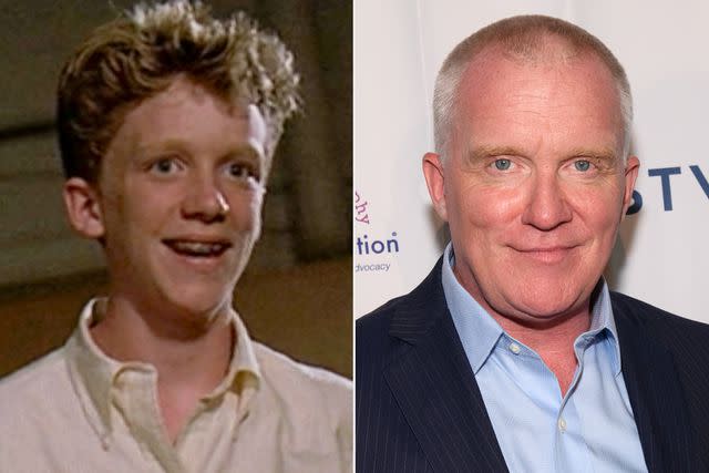 <p>Universal Pictures; Timothy Hiatt/Getty</p> Anthony Michael Hall in 1984 and in 2021