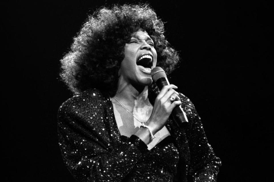 <p>Richard Corkery/NY Daily News via Getty</p> Whitney Houston at Madison Square Garden in her first concert appearance here since the fall of 1985