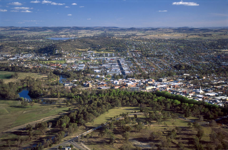 An aerial view of Wagga Wagga in NSW where councillors voted to break ties with its Chinese sister city during the coronavirus.