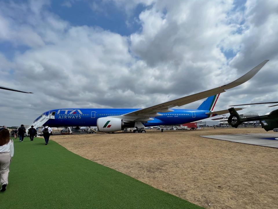 ITA Airways A350 at the Farnborough International Air Show 2022.