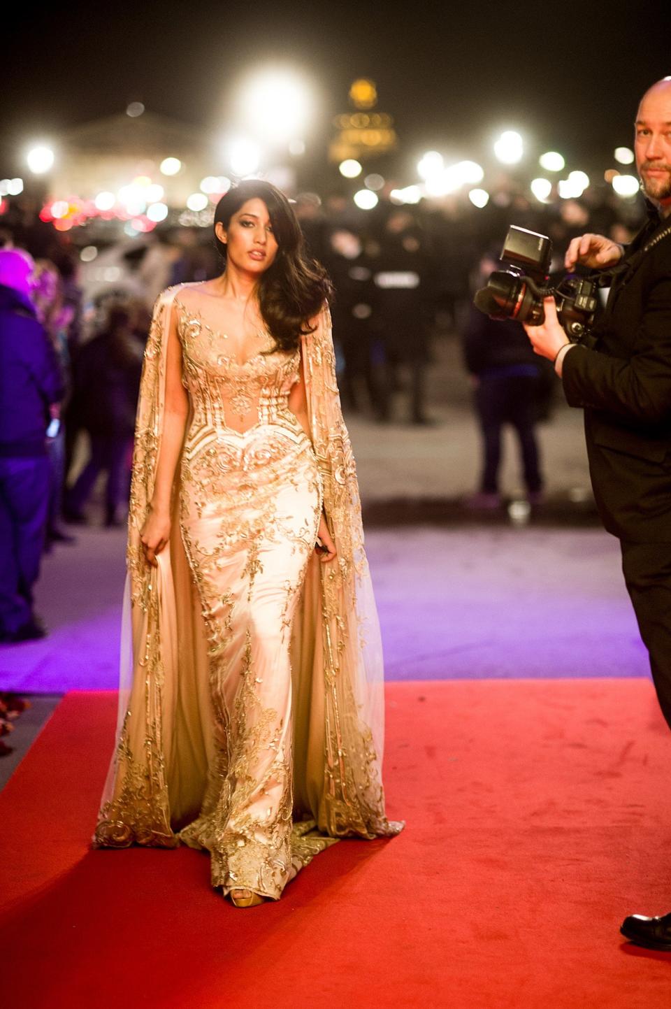 Princess Akshita Bhanjdeo enters Le Bal wearing Zuhair Murad couture.