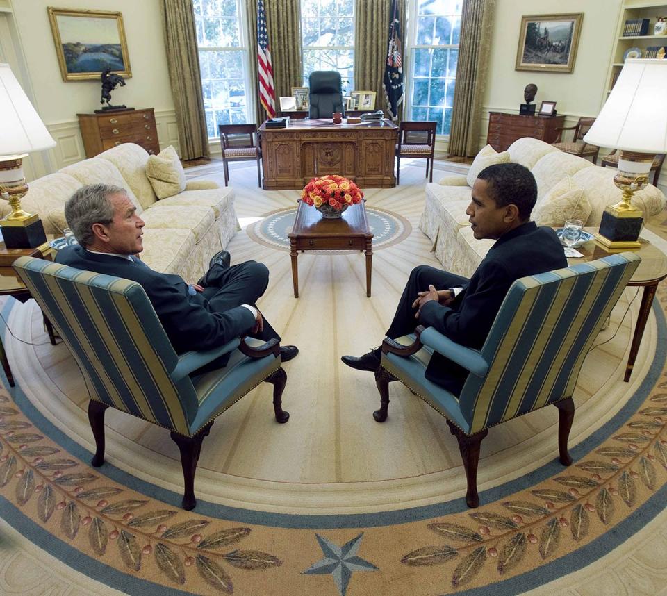 <p>President George W. Bush meets with President-elect Barack Obama.</p>