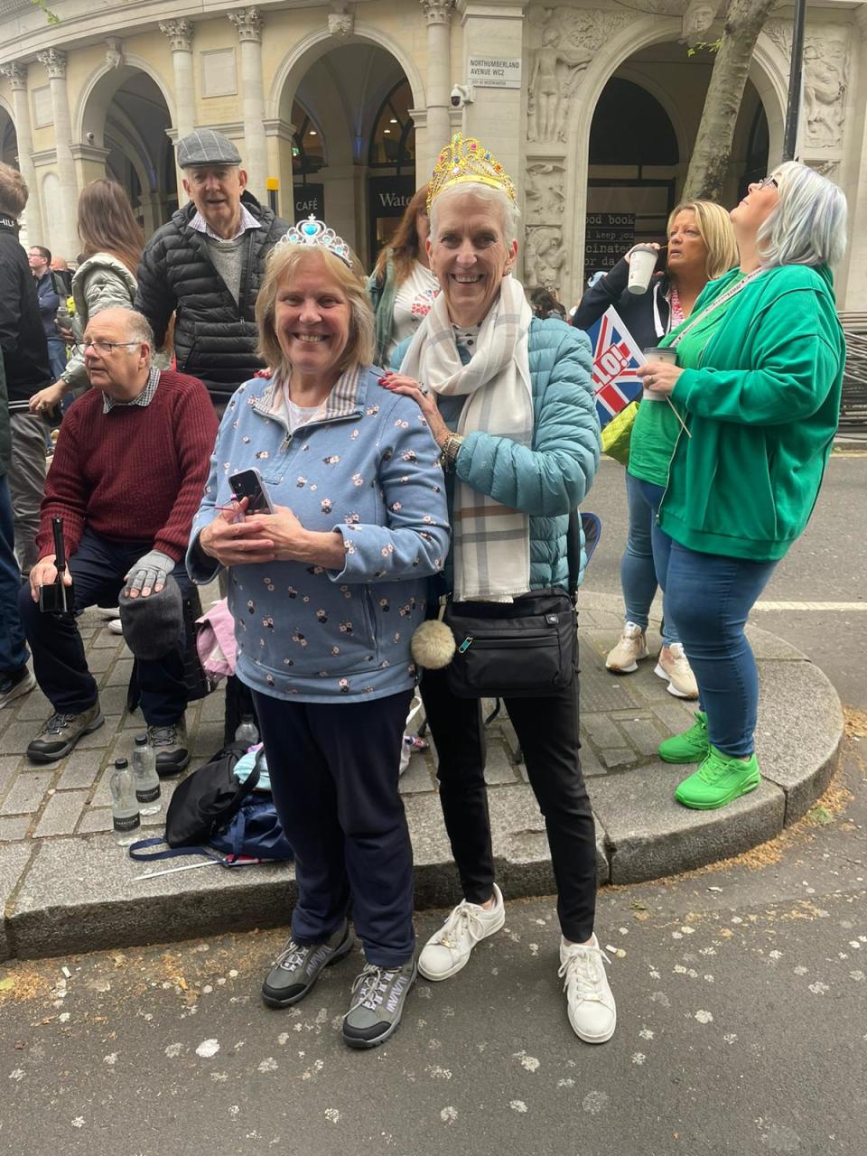 Best friends Carol Poore (right) and Alison Stones (left) flew from Australia for the event (The Independent)