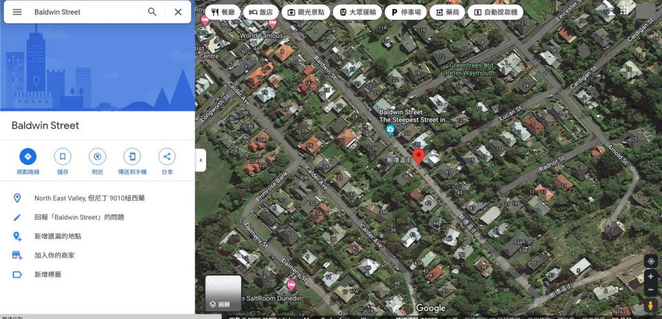 圖／位於紐西蘭的鮑德溫街長度僅350公尺，為金氏世界紀錄認證全世界最陡的街道。
