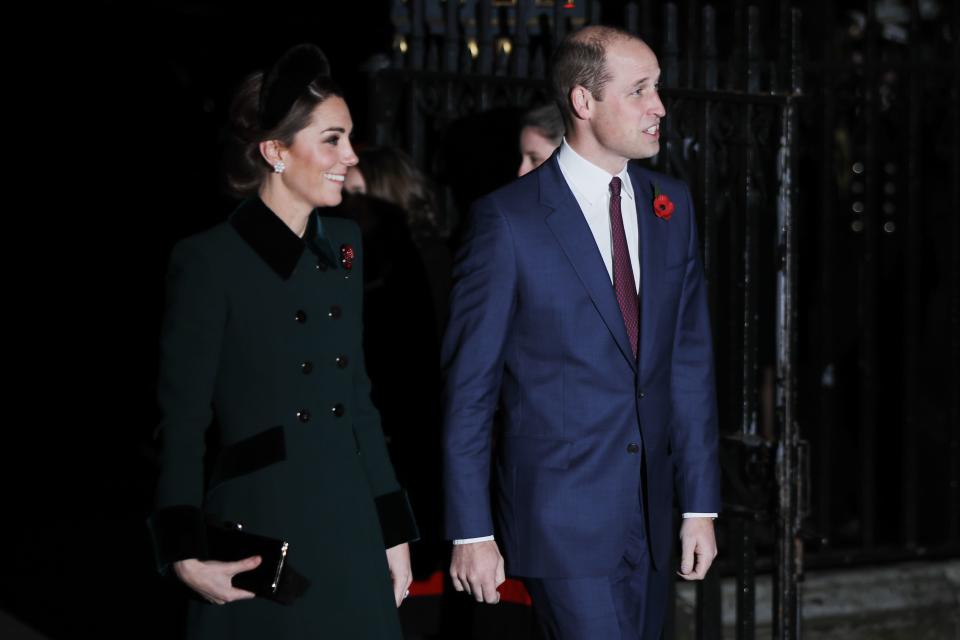 Kate and William at the service (Getty)