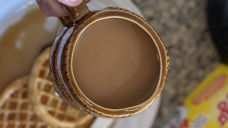 Coffee with Eggo creamer added