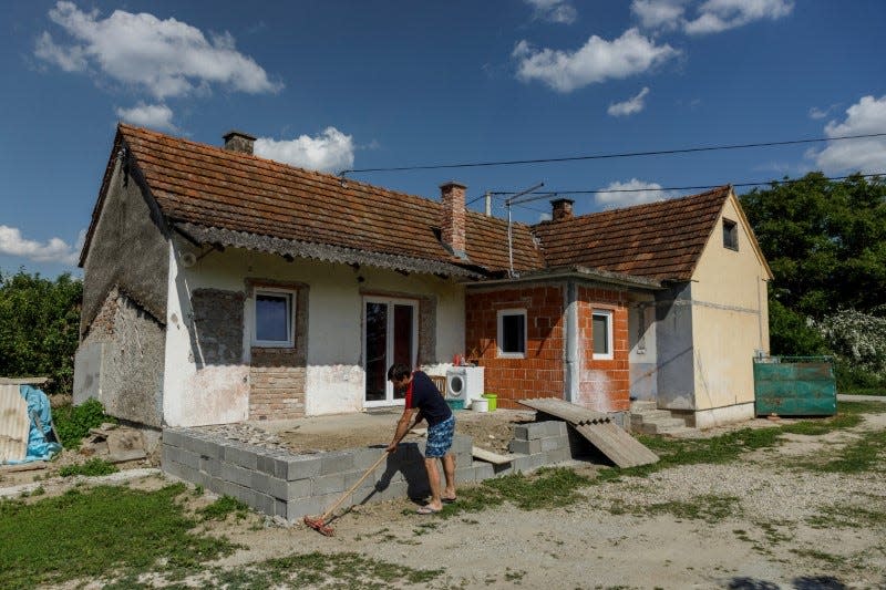 General view of the exterior of a house in Legrad, Croatia.