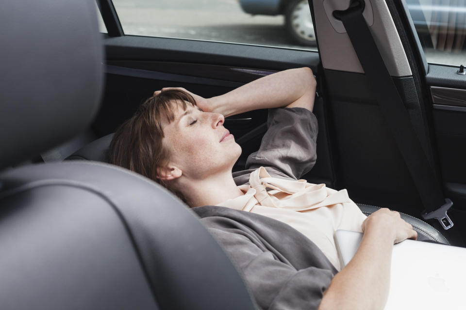 Woman sleeping in car. (Getty Images)