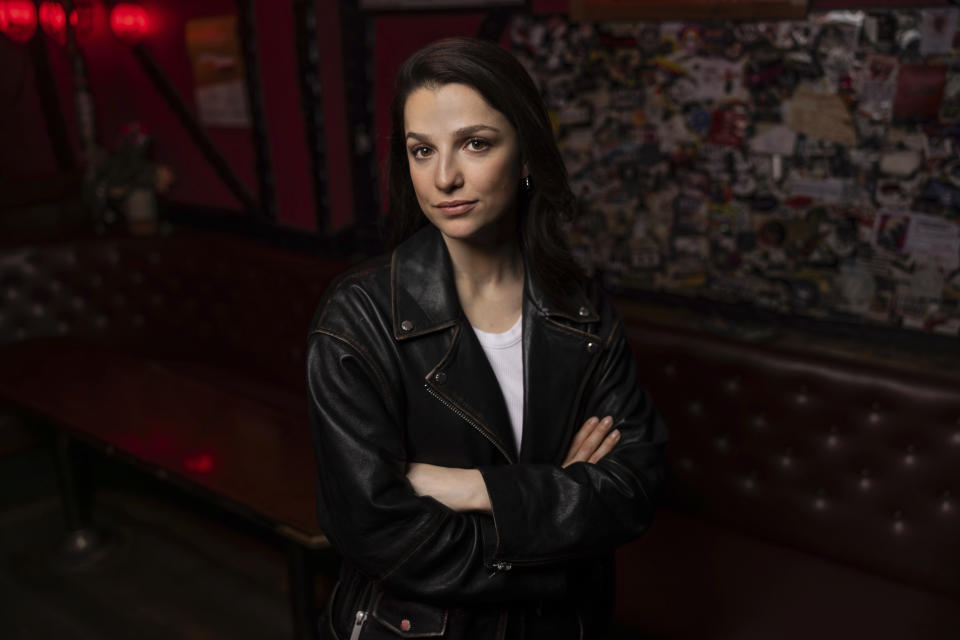 Marisa Abela poses for portraits photographs at the Dublin Castle pub during promotion of the film "Back to Black" on Friday, March 22, 2024 in London. (Photo by Vianney Le Caer/Invision/AP)