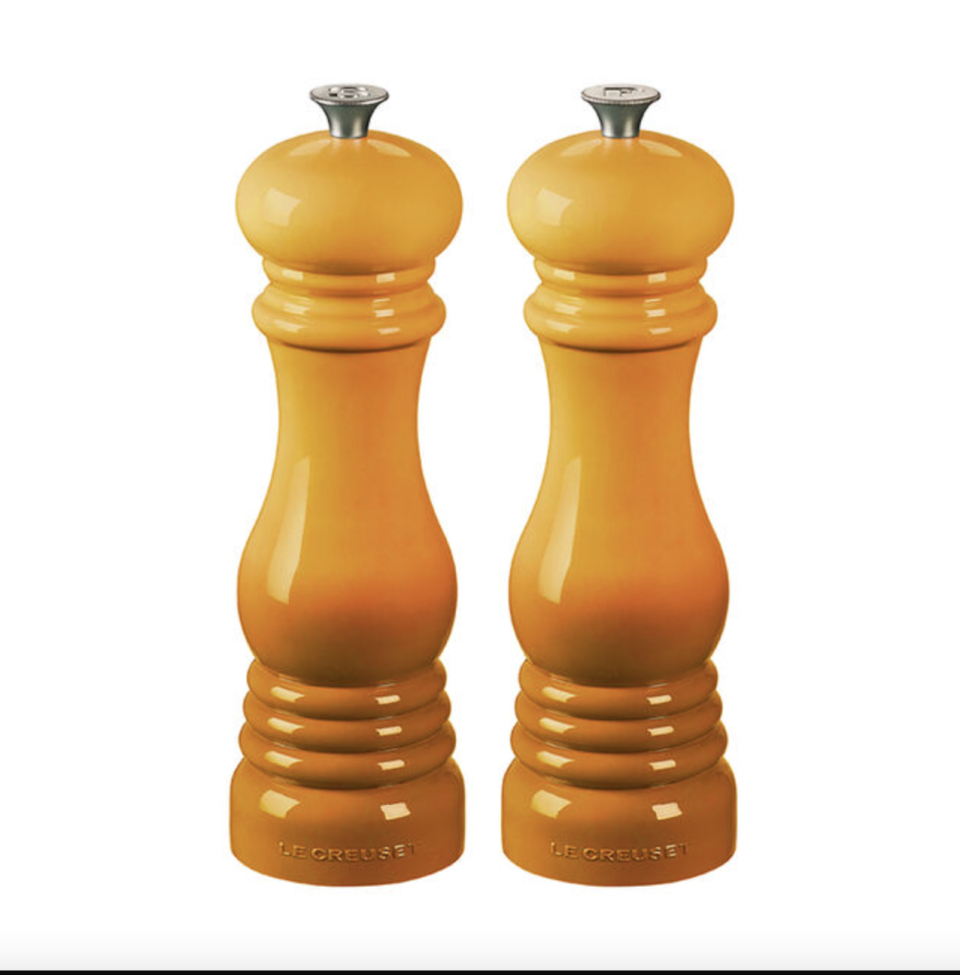 <p><a href="https://go.redirectingat.com?id=74968X1596630&url=https%3A%2F%2Fwww.lecreuset.com%2Fsalt-and-pepper-mill-set-1%2FST0001.html&sref=https%3A%2F%2Fwww.housebeautiful.com%2Fshopping%2Fg44725337%2Fle-creuset-factory-to-table-sal1%2F" rel="nofollow noopener" target="_blank" data-ylk="slk:Shop Now;elm:context_link;itc:0;sec:content-canvas" class="link ">Shop Now</a></p><p>Salt and Pepper Mill Set</p><p>lecreuset.com</p><p>$75.00</p><span class="copyright">Le Creuset</span>