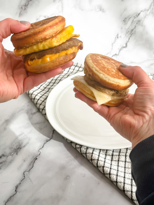 A McGriddle in each hand<p>Courtesy of Jessica Wrubel</p>