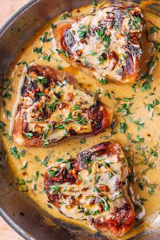 <p>Julia's Album</p><p>These easy and quick lamb chops with mustard-thyme sauce make an amazing family favorite dinner!</p><p><strong>Get the recipe: <a href="https://juliasalbum.com/lamb-chops-with-mustard-thyme-sauce/" rel="nofollow noopener" target="_blank" data-ylk="slk:Lamb Chops with Mustard-Thyme Sauce;elm:context_link;itc:0;sec:content-canvas" class="link rapid-noclick-resp"><em>Lamb Chops with Mustard-Thyme Sauce</em></a></strong></p>