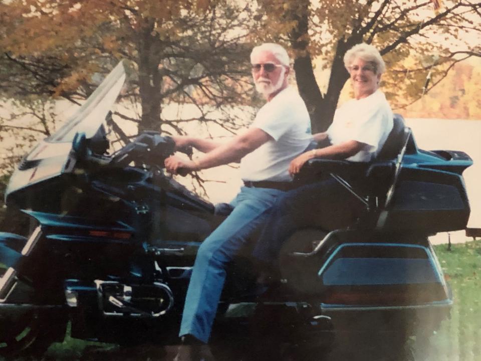 The Criders first date was on a motorcycle. They enjoyed traveling the country with other members of the Honda Gold Wing Road Riders Association.