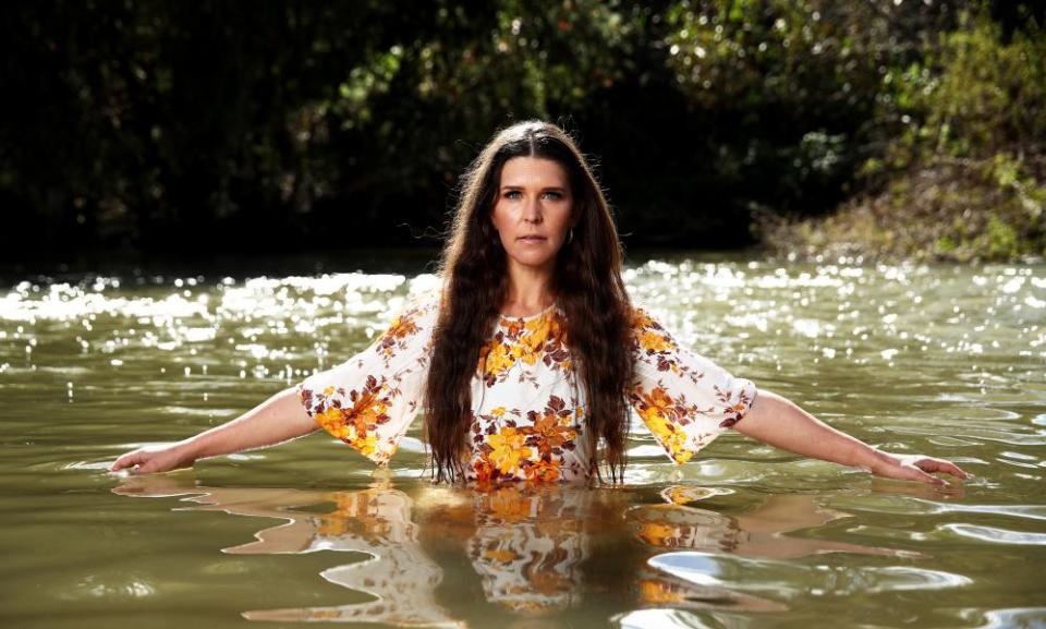 Fanny Lumsden, pictured in the Peel River during the Tamworth Country Music Festival in April.