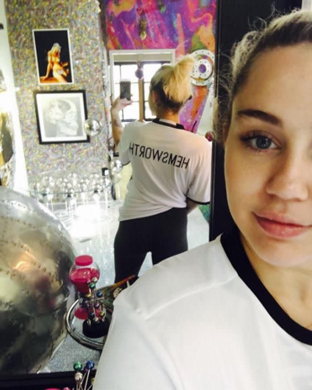 Miley is TEE-m Hemsworth (get it?) Photo: Instagram