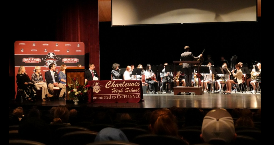 The Charlevoix High School band plays at the Alumni Hall of Fame event in the auditorium on Friday, June 3.