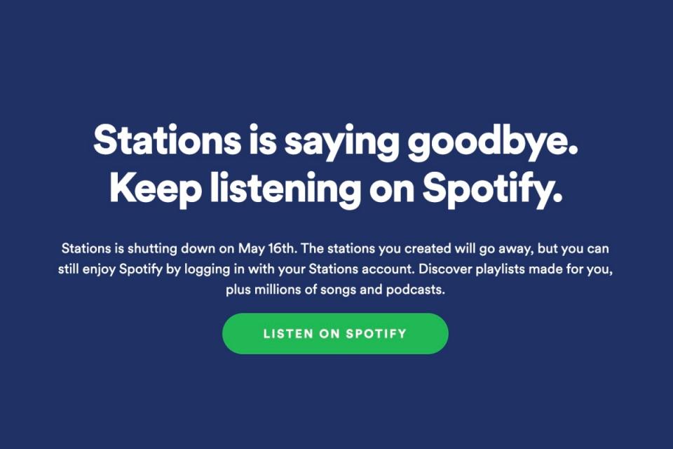 Spotify推出的電台內容app「Station」將於5/16終止服務