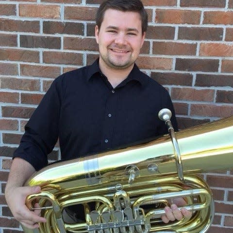 West band director Cody Foster, shown in the mid-2010s, is also an accomplished tuba player.