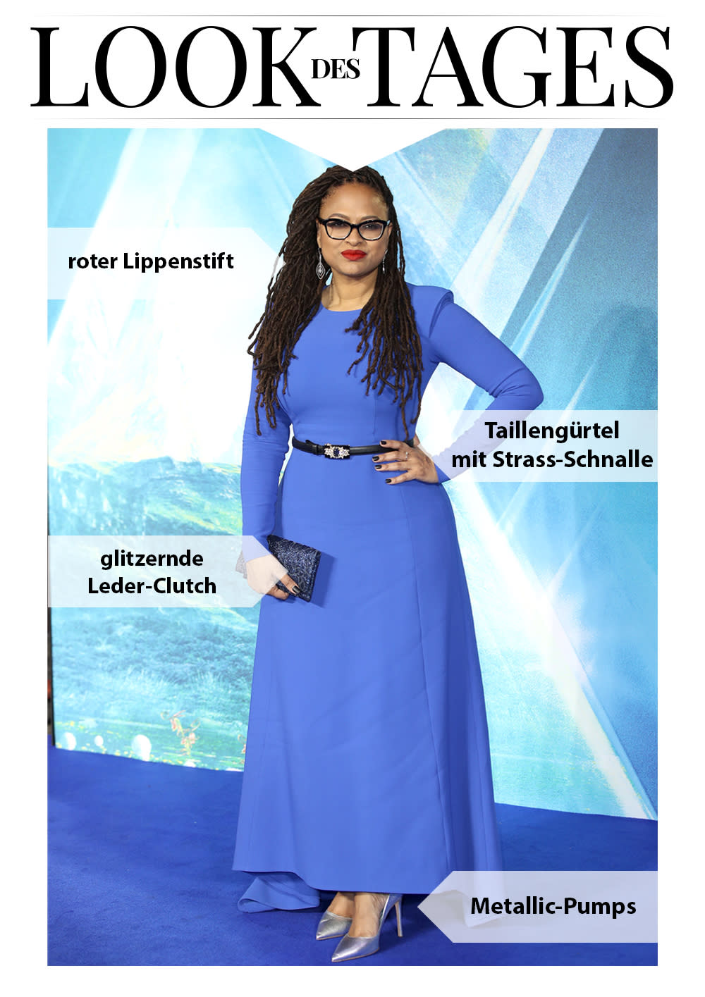 Bei der Premiere ihres neuen Films harmonierte das Kleid von Regisseurin Ava DuVernay perfekt mit dem blauen Teppich. (Bild: Getty Images)