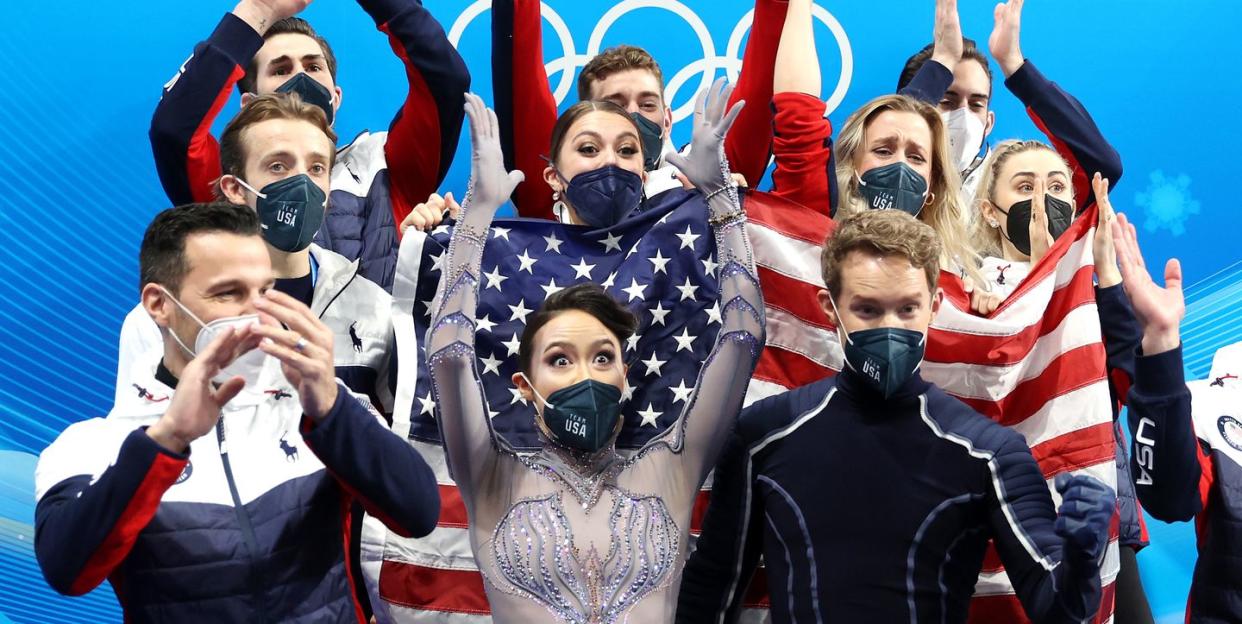 madison and evan react to winning ice dance at the olympics