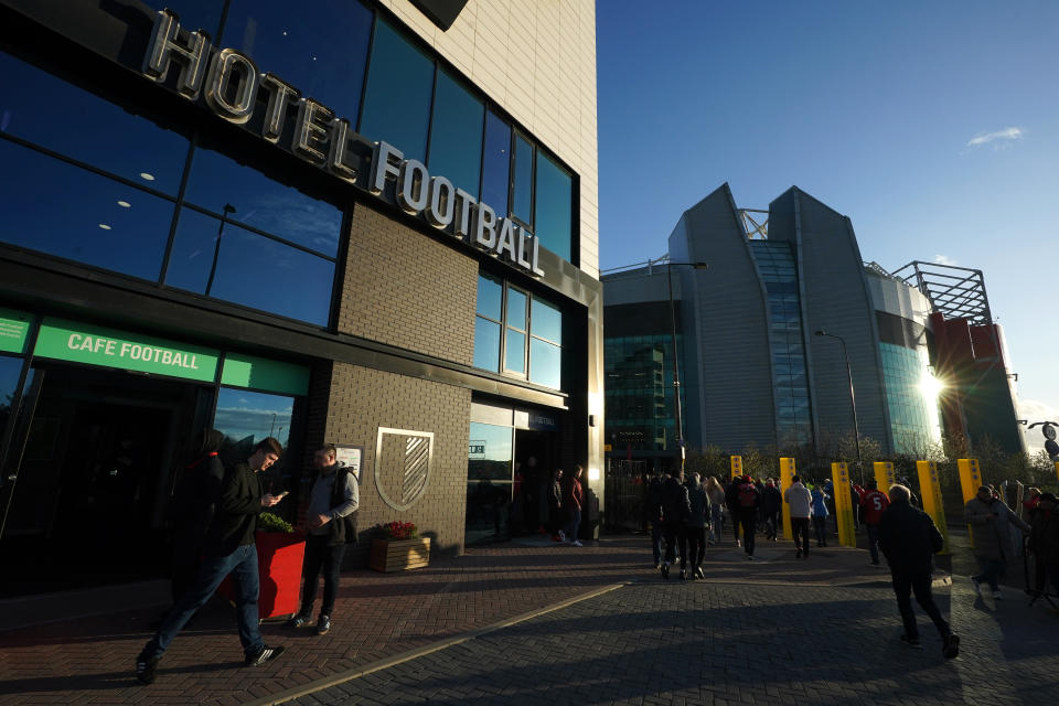 General view of the Football Hotel from the side of the stadium.  (Getty)