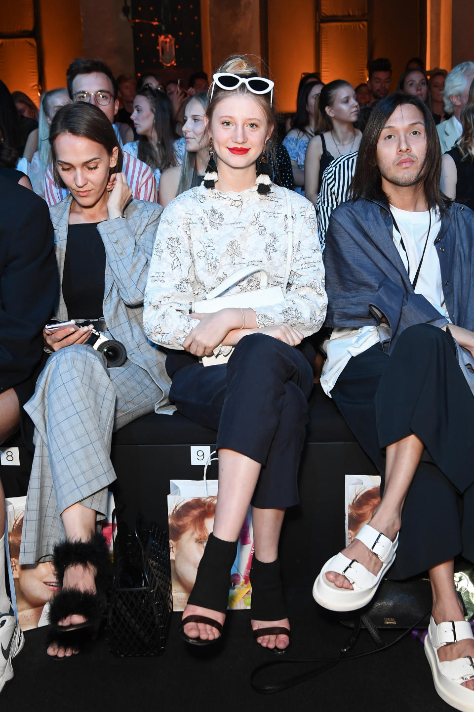 <p>Ganz casual in der ersten Reihe: Trixi Giese war bei der Show des Berliner Labels Maisonnoée ganz vorne mit dabei. (Bild: Matthias Nareyek/Getty Images for MBFW) </p>