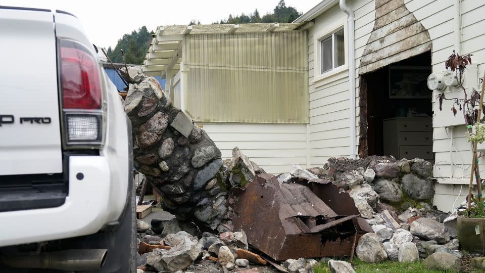 The December 20 quake damaged this Rio Dell home.   - Godofredo A. Vásquez/AP