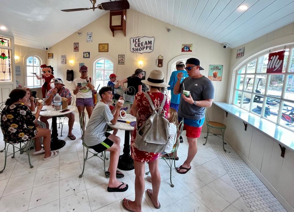 Customers enjoy reopening day at Boops By The Bubble Room on Captiva.