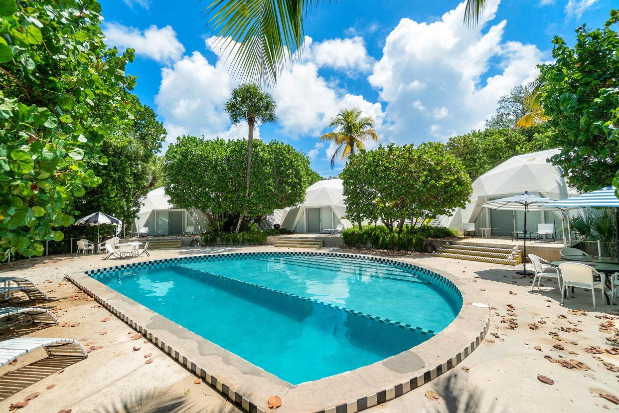 Developed in 1968, the house at 1860 S. Ocean Blvd. in Manalapan near Palm Beach features a series of structures with a geodesic-dome design. With 2½ acres, the ocean-to-lake estate just sold for a land-value price of $26.775 million.