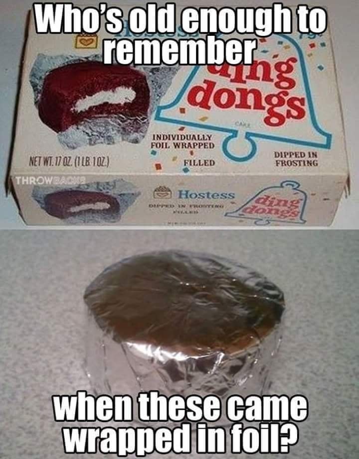 Hostess Ding Dongs wrapped in foil