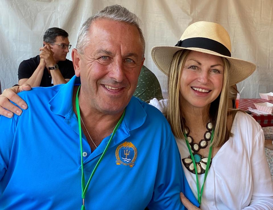 Robert “Rocky” and Linda Kempenaar at the Clambake Club in Middletown that bears their name during this month's event.