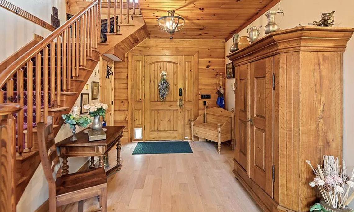 This log home on 57 acres is located at 1057 Will Frick Road, Blythewood.