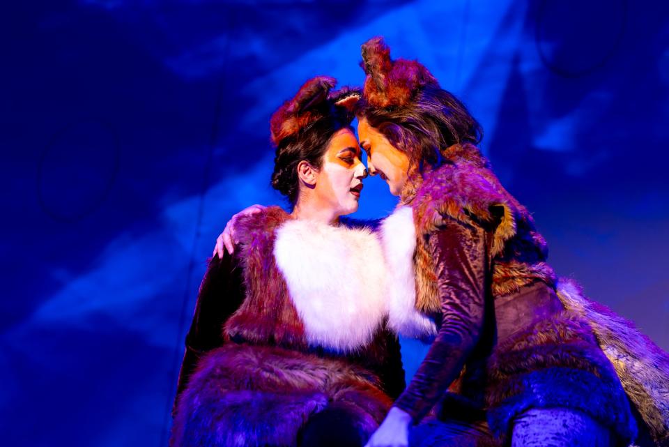 Mané Galoyan and Samantha Hankey in Detroit Opera's "The Cunning Little Vixen," running through May 19, 2024.