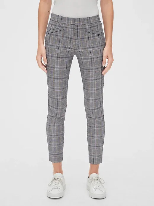 Plaid Skinny Ankle Pants