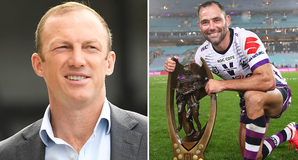 Pictured Darren Lockyer left and Cameron Smith right