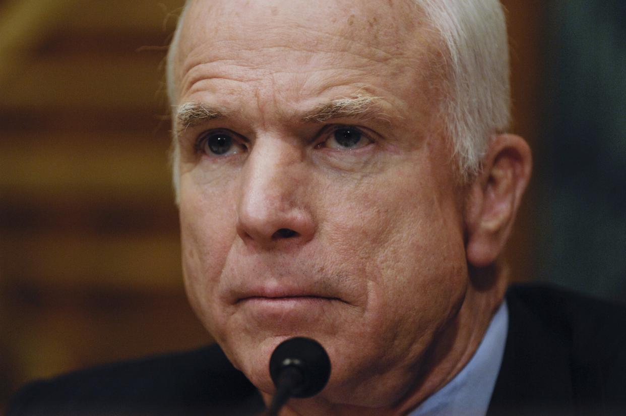 The country’s collective praise song for Sen. John McCain has been steady since Friday, when it was announced that he would discontinue treatment for brain cancer. But for some of us, his American hero narrative has long fallen flat. (Scott J. Ferrell / Getty Images)